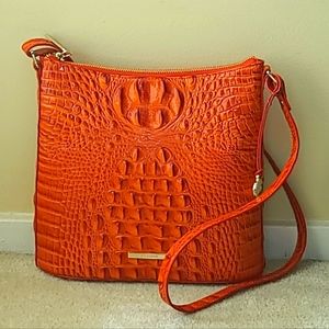 Brahmin Melbourne Collection Katie Crocodile-Embossed Leather Crossbody